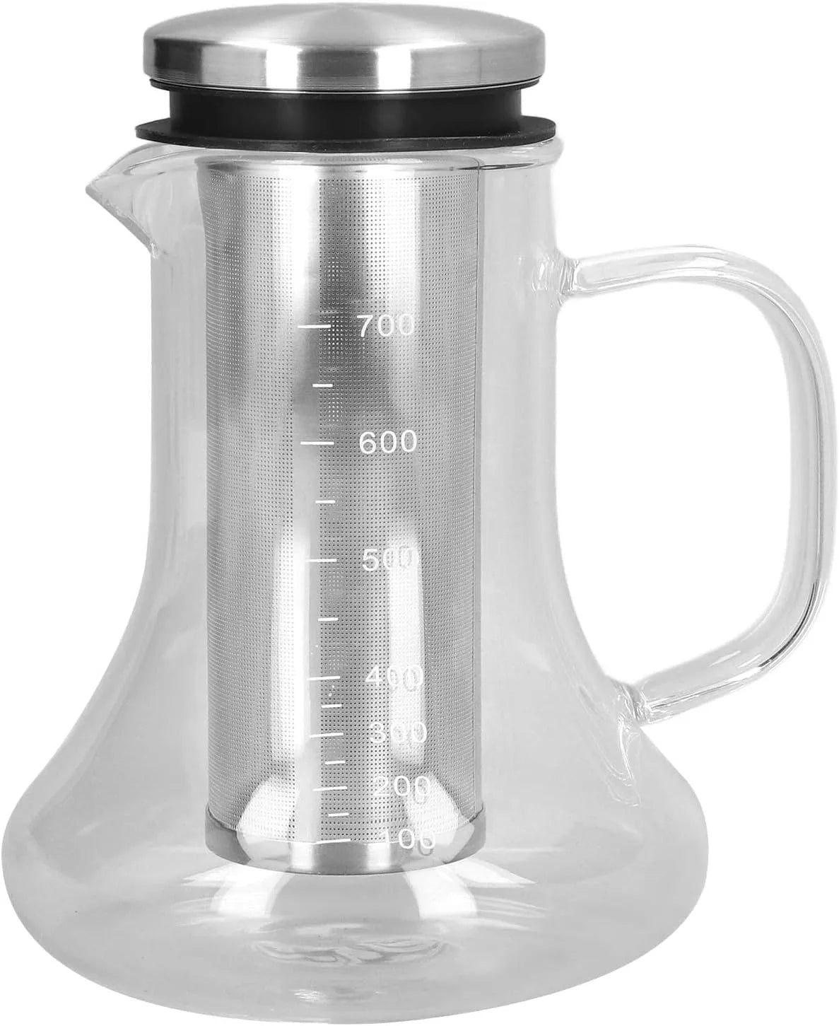 Sticlă borosilicată de 700 ml Carafa pentru Cold Brew Edream, cu capac inox și filtru detașabil pentru cafea rece.