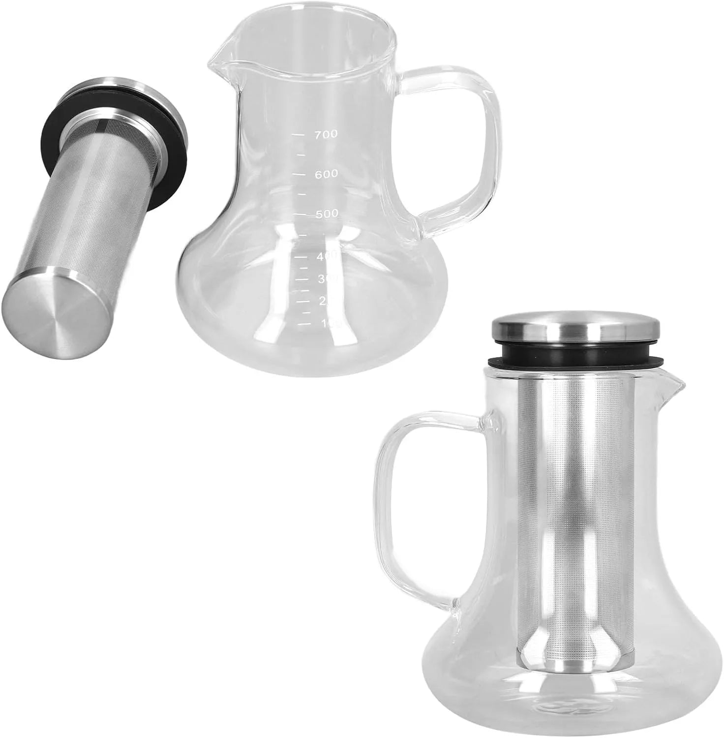 Carafa Cold Brew Edream de 700 ml, cu design elegant, capac inox și filtru pentru o cafea rece perfectă.