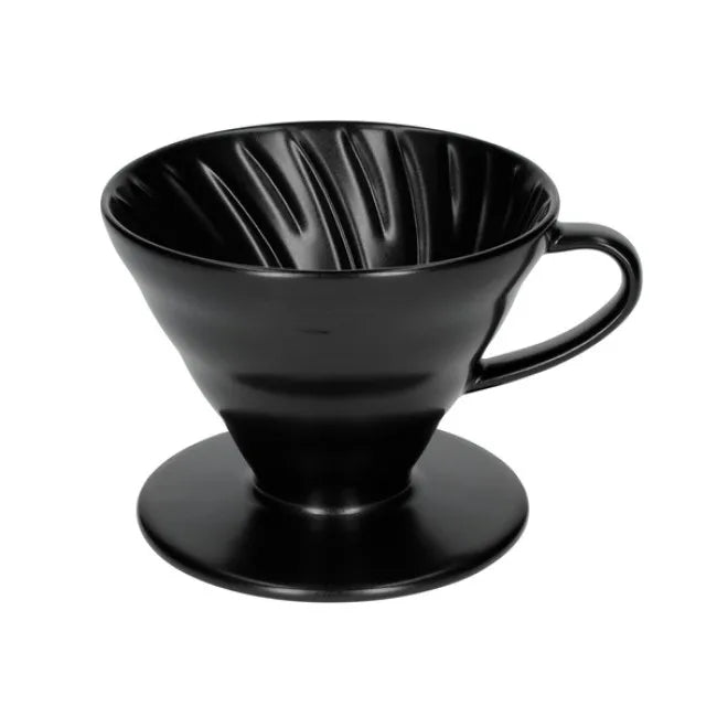Hario V60-02 Ceramic Coffee Dripper Matt Black - unghi 2